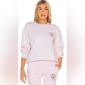 Morgan Stewart Sport Crewneck Sweatshirt - Tennis Collection Light Pink - Size S